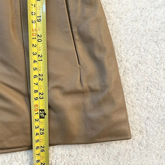 JLC New York Women’s Leather Jacket Blazer Size Small One Button Camel Brown - Picture 10 of 12